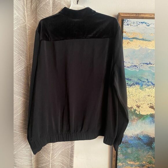 Susan Graver Artisan Bomber Jacket  Womens  Size 16 Peachskin Statement Button - Picture 2 of 14